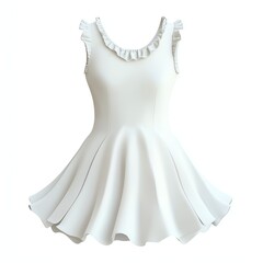 Beautiful white dress with ruffled edges, perfect for summer outfits.