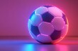 © Diki prayoga - Illuminated Soccer Ball Neon Lights Background