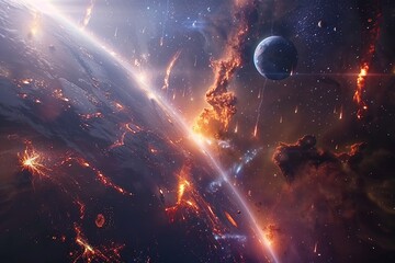 Wall Mural - background of galaxy and stars