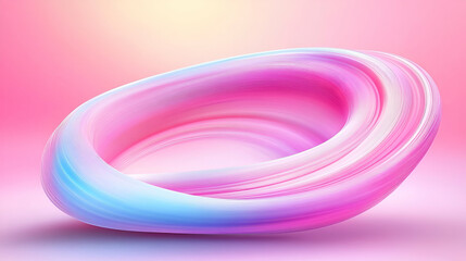 Wall Mural - Abstract Pink & Blue Swirling Form, Elegant Design, Creates a Dreamlike Pastel Effect, Visually Appealing