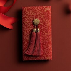 Red gift envelope with gold accents and tassels.