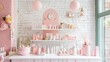 © Pannee - Beautiful Pink Spa Display with Skincare Products and Decor Elements