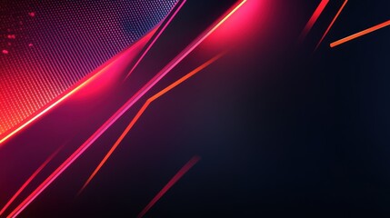 Wall Mural - Abstract red and orange glowing lines on dark background.