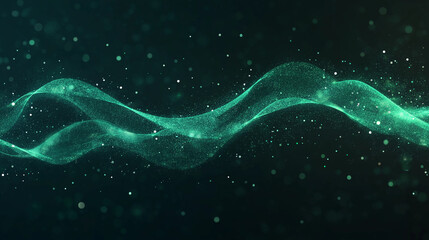 Wall Mural - abstract teal wave: a mesmerizing abstract design, featuring a teal wave-like pattern with sparkling
