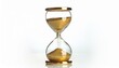 © intricateflow - An hour glass with sand and a white background; using sand as the measure of time; hour glass to measure time; old technology; human marvel; hours and minutes; timing;