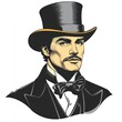 © lestari - Portrait of a dapper gentleman in a top hat and bow tie.