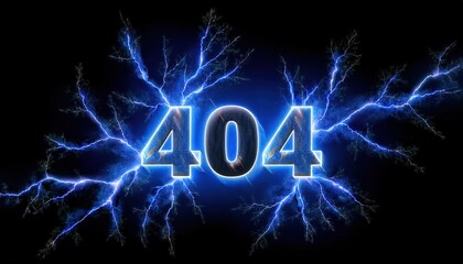 404 Error Message with Electric Lightning Effects
