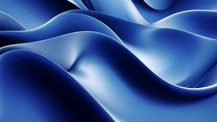 Aufkleber - Abstract blue waves creating a fluid texture with smooth curves. Artistic background and design concept