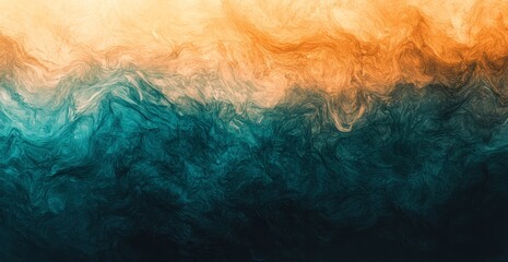 Wall Mural - abstract swirling teal and orange textured background.