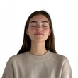 © Kelumlakmal - model practicing mindful breathing eyes closed