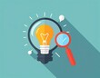 © Brother Stocks - Magnifying Glass Examining a Bright Lightbulb Idea