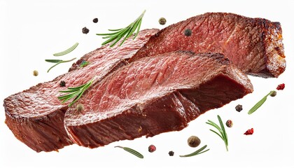 Wall Mural - A piece of meat with a sprig of rosemary on top