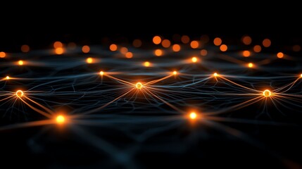 Poster - A digital representation of interconnected nodes and pathways, symbolizing networks and data flow.
