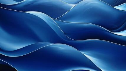Aufkleber - Abstract blue waves background, fluid texture art. Ocean inspiration and tranquility concept