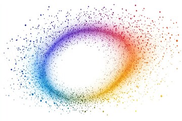 Poster - A colorful abstract design featuring dots in a gradient forming an oval shape.