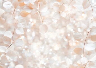 Poster - Elegant Botanical Background with Delicate Leaves and Soft Bokeh Effect