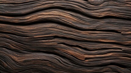 Wall Mural - Textured wood surface with wavy patterns and rich hues