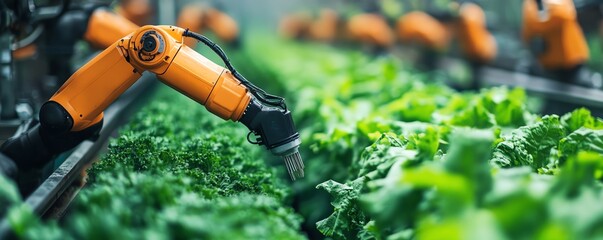 Poster - Advanced robot farmers transforming agricultural landscapes with cuttingedge technology, automated systems, and sustainable farming practices