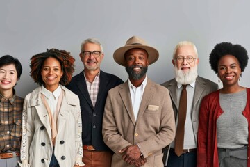 Wall Mural - Diverse Group of Business People Smiling Happiness Portrait Isolated