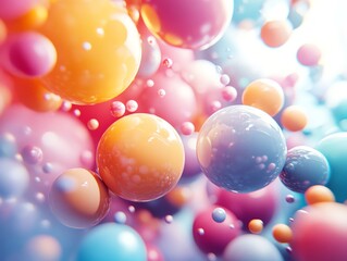 Poster - Colorful abstract spheres create a vibrant, dynamic visual effect.