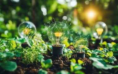 Aufkleber - Sustainable industries powered by green energy, such as solar and wind, with an ESG framework promoting environmental conservation and social responsibility