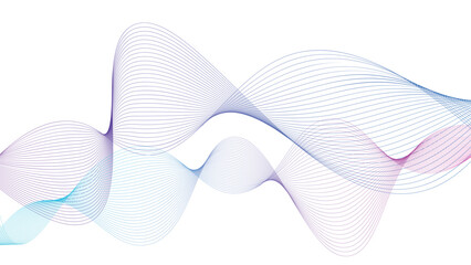 Wall Mural - abstract white background with colorful waves line