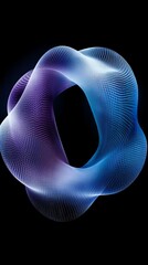 Poster - A vibrant, abstract 3D shape with flowing curves and gradients of blue and purple.