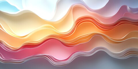 Poster - A colorful wave of layered paper creating a soothing, abstract pattern.