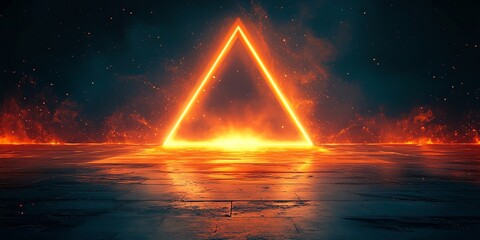 Poster - A glowing orange triangle against a dark, smoky background, suggesting energy and mystery.