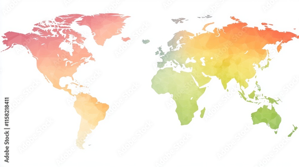 Colorful world map illustration for design projects Stock Illustration ...