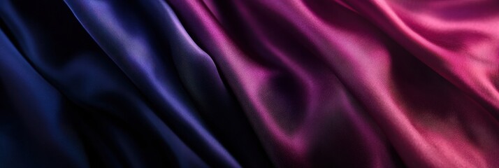 Poster - Luxurious silk fabric displayed with elegant waves, suitable for mock up and text placement in creative designs. Generative AI