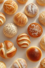 Wall Mural - Bread varieties on a table