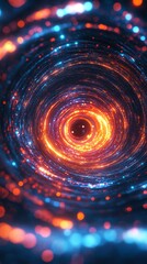 Poster - A mesmerizing digital depiction of a swirling cosmic vortex with vibrant colors.