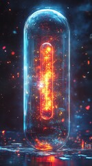 Poster - A glowing, abstract representation of energy within a transparent container.
