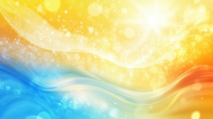summer abstract background. featuring bright yellows, blues, and greens. highlighting warmth, fun, a