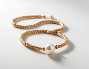 pearl necklace on white background