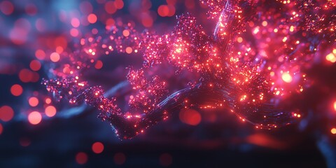 Poster - A vibrant, abstract representation of glowing particles and organic forms.