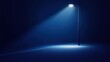 © bulegendut - A solitary streetlamp casts a soft blue light in a dark environment.