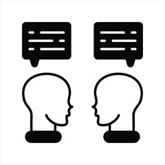 Communicate glyph icon with white background vector stock illustration