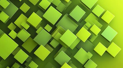 Wall Mural - modern abstract geometric design with green square shapes on smooth background
