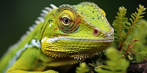 Poster - green iguana on a branch