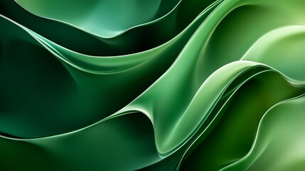 Wall Mural - modern wavy green background – simple abstract design with smooth waves for graphic design, web desi