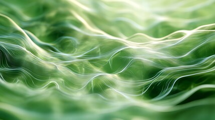 Wall Mural - vibrant green abstract background with flowing brushstrokes and organic textures, ideal for graphic 