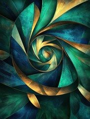 Poster - Delicate pattern of beautifully overlapping peacock feathers with vibrant colors and a unique spiral design for creative use. Generative AI