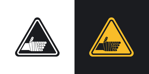 Chemical burns hazard sign pack for app and website ui designs.