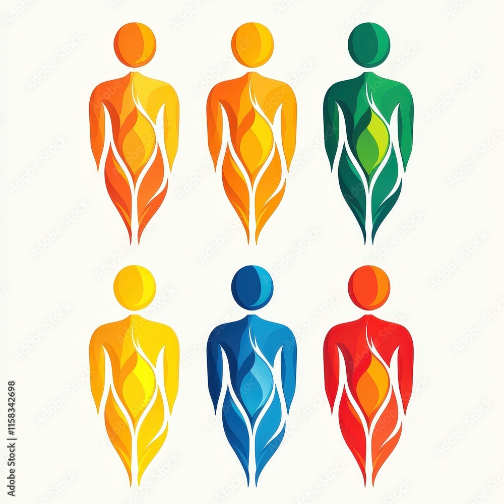 Design of people icon logo illustration isolated on white background ...