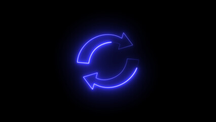 Wall Mural - Abstract Neon arrow icon isolated on black background. Charging and loading arrow icon illustration.