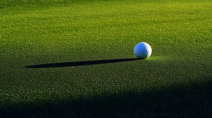 Wall Mural - Clean and modern image of a golf ball centered on dark blue