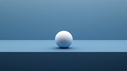 Canvas Print - Perfectly isolated golf ball centered on a gradient dark blue surface