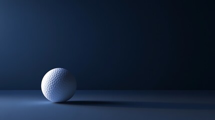 Canvas Print - Sleek and modern golf ball positioned on a gradient dark blue backdrop